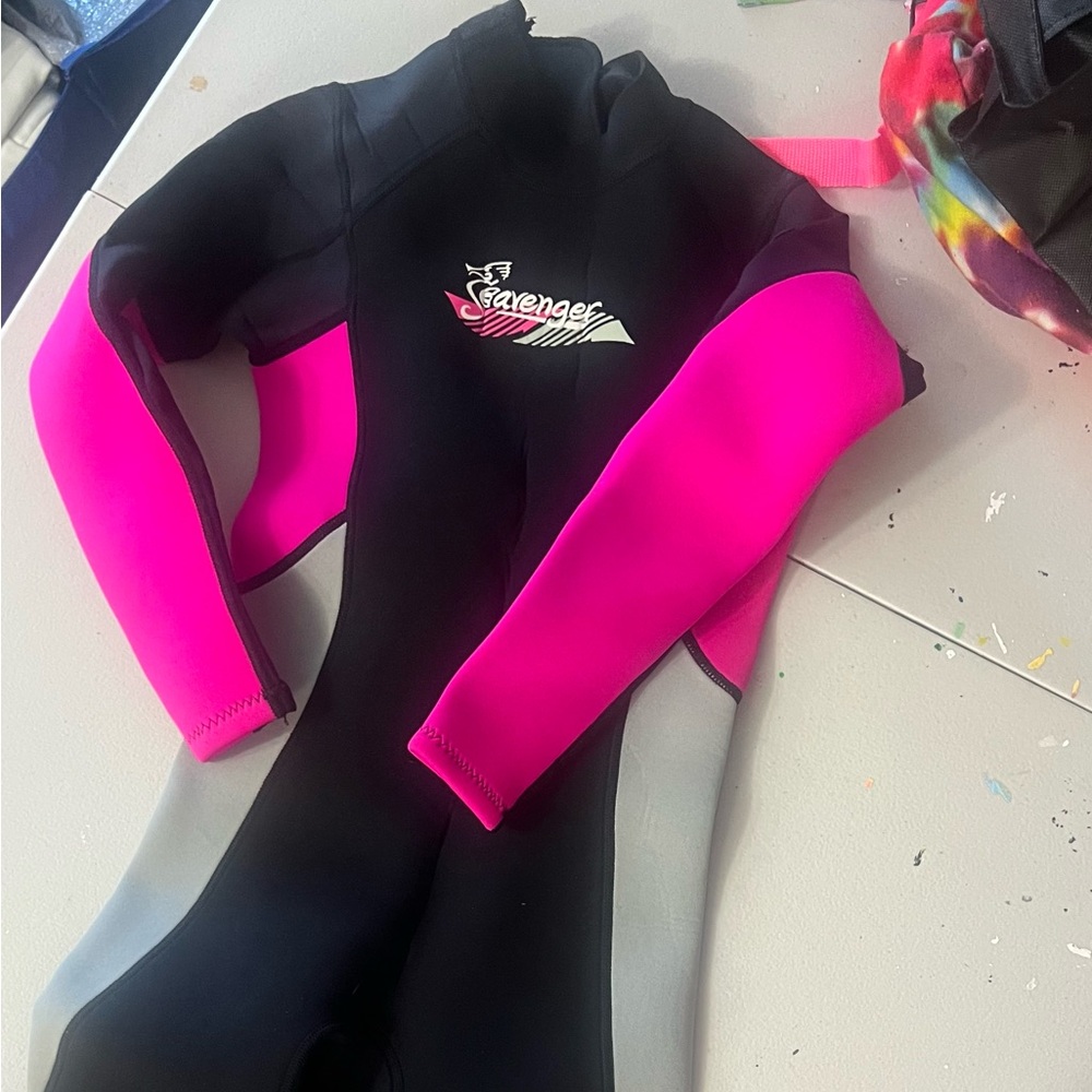 Avenger kids Black and Pink Swim Wetsuit